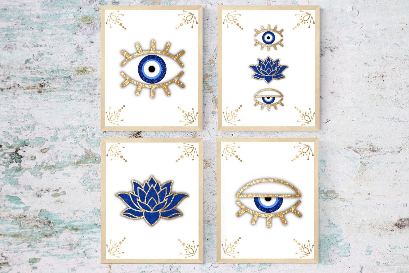 Evil Eye Lotus Flower Art Print Evil Eye Art Lotus Flower Etsy