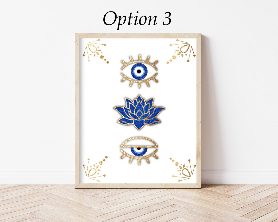 Evil Eye Lotus Flower Art Print Evil Eye Art Lotus Flower Etsy