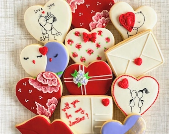 Galletas de azúcar del día de San Valentín, Galletas de San Valentín, Galletas de azúcar de San Valentín