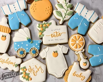 Galletas Baby Shower, Próximamente galletas baby shower, Lindo género revelar galletas, Galletas bebé, UNA DOCENA (12)