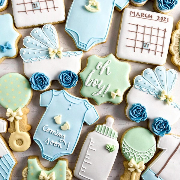 Baby Shower Cookies, Coming Soon baby shower cookies, baby boy cookies, girl cookies, Cute Gender reveal cookies, Baby cookie ONE DOZEN (12)