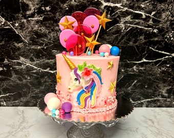 Topper de pastel de unicornio, topper de pastel arco iris, topper de pastel, decoración de pastel