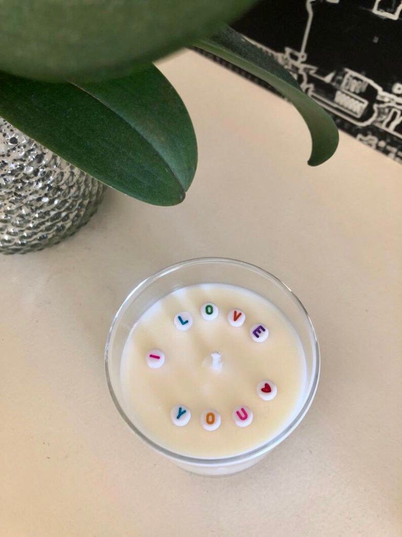 COLOURED LETTER BEAD Candle Eco Soy Wax Scented Etsy UK