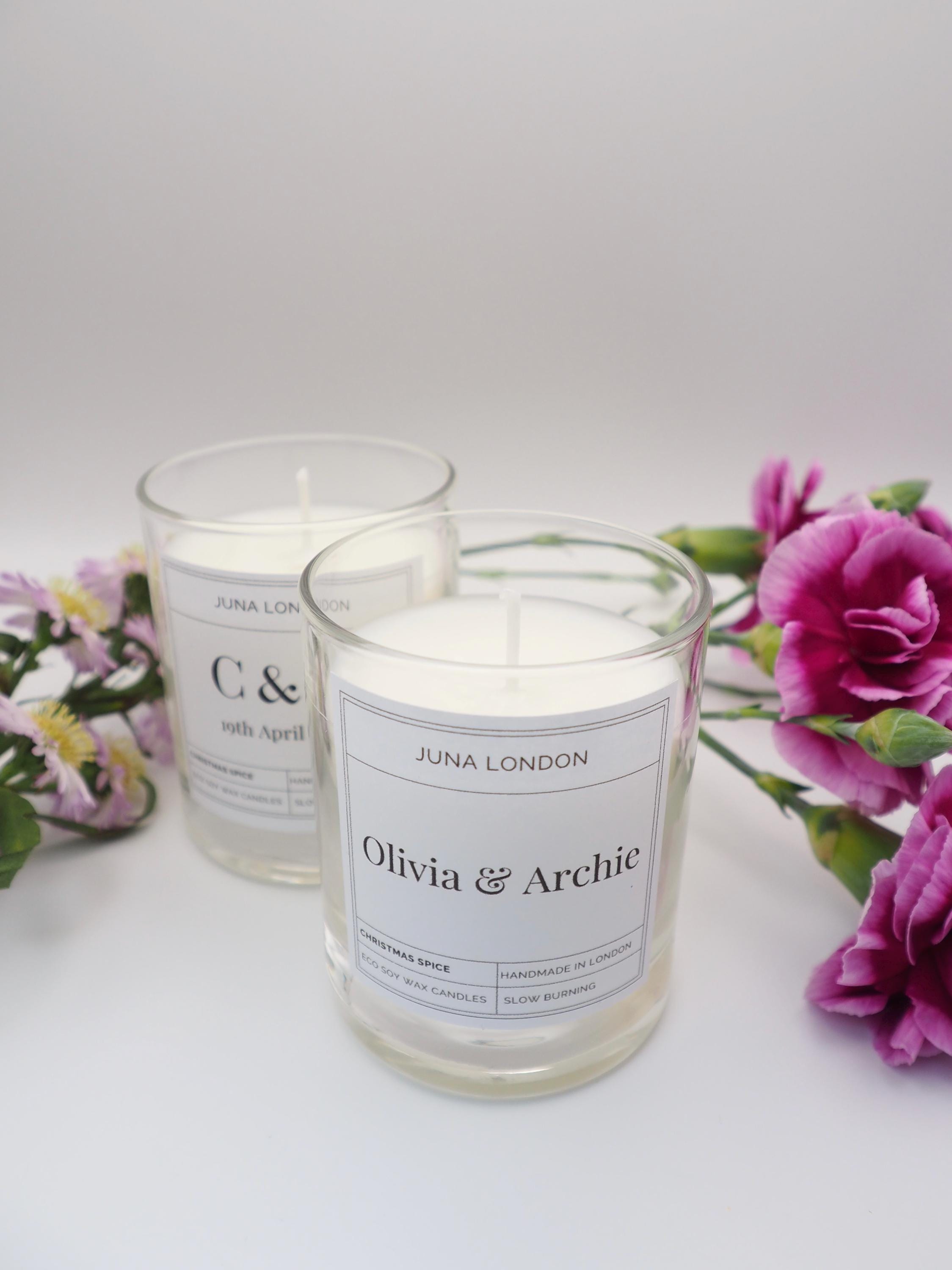 Personalized Soy Wax Candle Wedding Favors, Handmade in London - Etsy UK