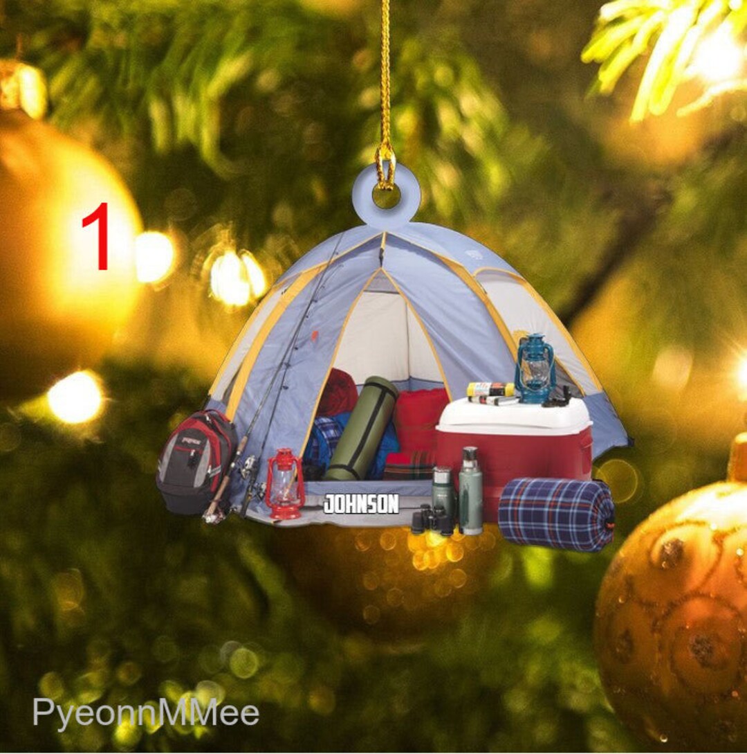 Custom Camping Tent Ornament, Camping Ornament, Camping Lovers, Travel