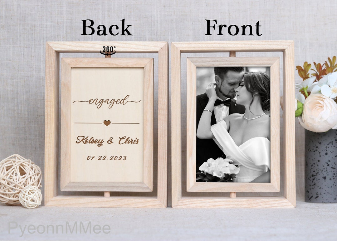 Personalized Engagement Frame Newly Engaged Gifts for Couple Etsy
