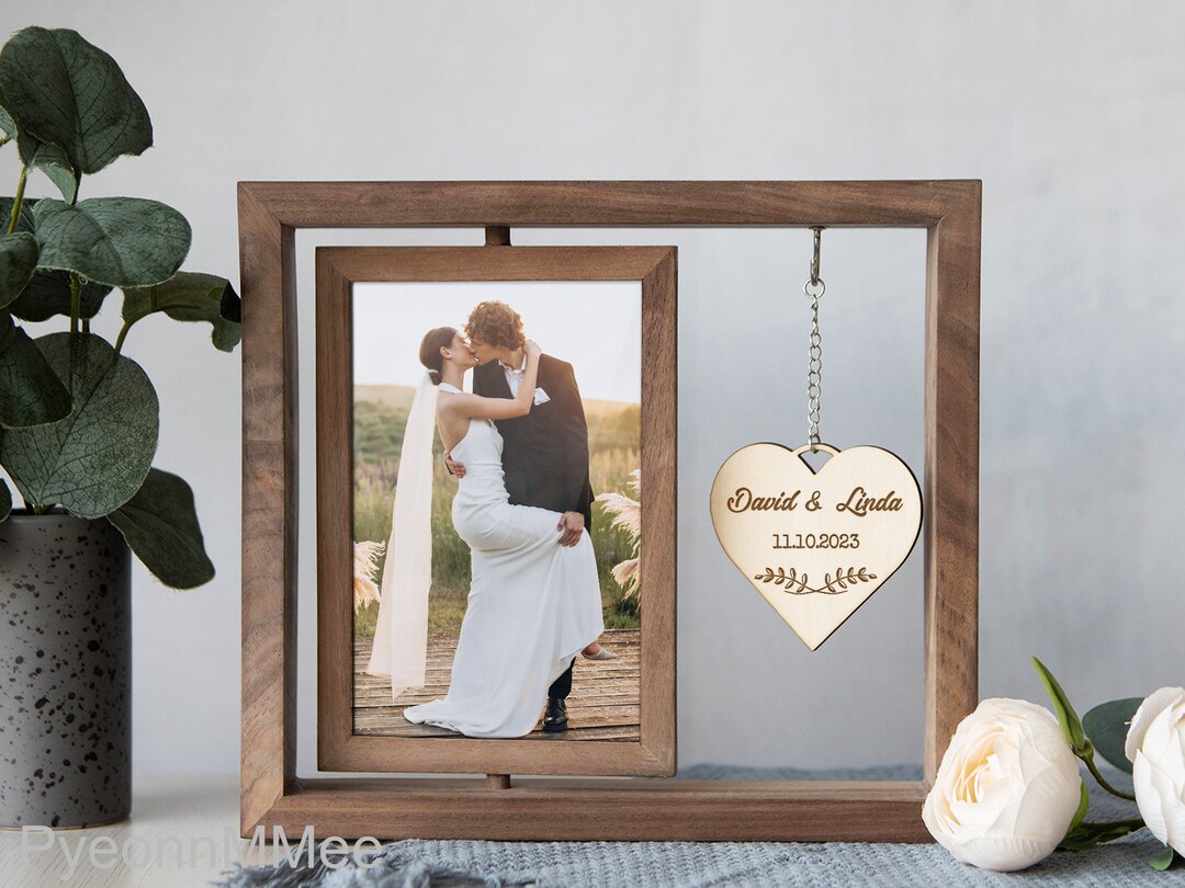 Personalized Photo Frame, Newly Engaged Gifts for Couple, Engagement