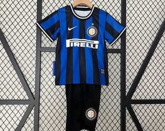 Kids Youth Inter Milan 09-10 home Retro Inter Milan 2009- 2010 Ronaldo Football Soccer Vintage Shirt Jersey, Retro Inter Milan Home Soccer