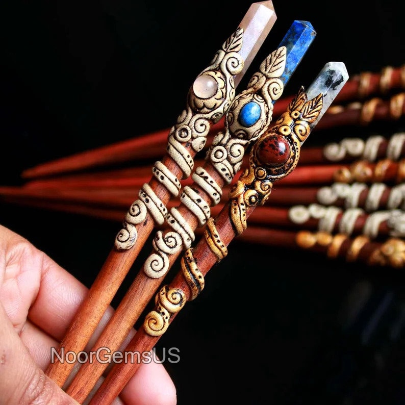 Crystal Pencil Hair Stick Tower Hair Stick Polymer Clay Hair Etsy