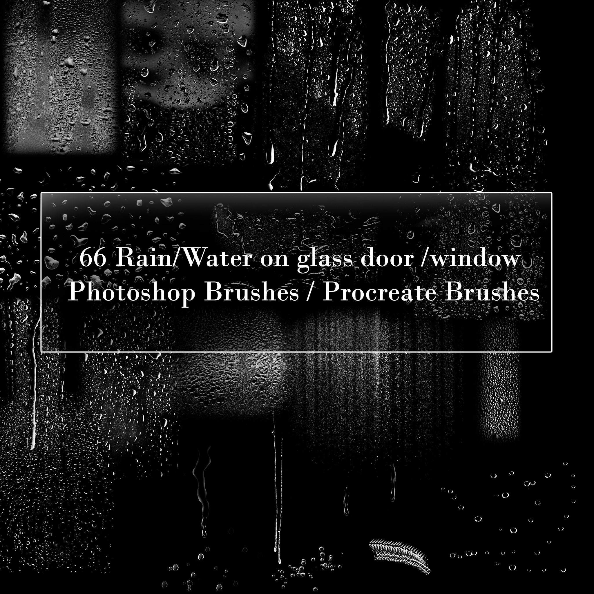 66 Rain Water on Glass Procreate Brushes for Realistic Rainy