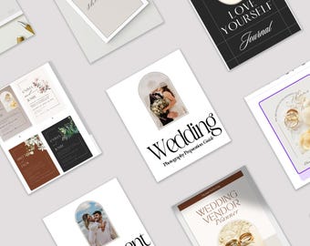 Paquete de preparación de bodas de más de 600 páginas para clientes de fotografía. Plantilla Canva. Textos preescritos por profesionales. Editable. Imán de clientes potenciales.