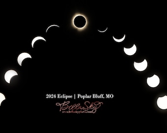 Obra de arte del eclipse solar de 2024 de Bella Sky Photography