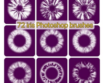 72 pinceles de iris para Photoshop Procreate, sellos de iris para Photoshop, captura de ojos, reflejo de luz
