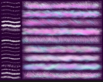 55 pinceles de pelo de animales para Photoshop y Procreate.