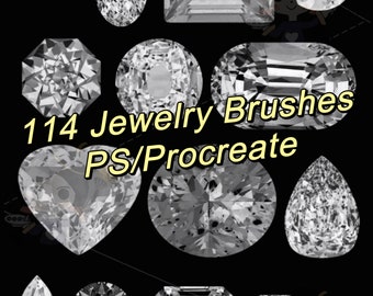 114 cepillos de joyería de diamantes Cepillos de collar Cadena de cepillos de diamantes de imitación Photoshop o Procreate para diseño gráfico de fondo de fotografía de danza