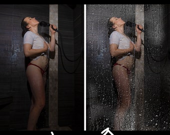 66 pinceles de Photoshop Procreate para crear atmósferas lluviosas realistas o una ducha de tocador con aspecto de puerta de vidrio y conjunto de ducha mojado