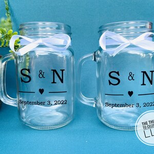 Personalized Wedding Jars | Set of 12 | Rehearsal Dinner Jars | Bridal Shower Jars | Personalized Wedding Favors | Wedding Party Favors