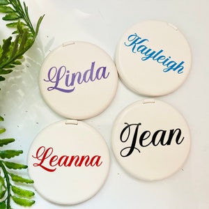 Bridal Party Mirror Gifts | Custom Name Mirror Gifts | Wedding Party Compact Mirrors | Pocket Mirror Gift | Personalized Compact Mirrors