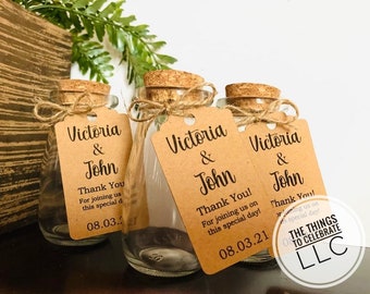 Wedding Cork Jars | Personalized Favor Jars | Bridal Shower Jars | Wedding Favor Candy Jars | Mini Jar Favors
