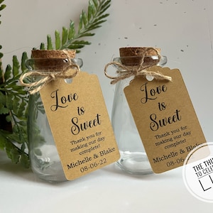 Personalized Wedding Jars | Wedding Favor Jars | Bridal Shower Jars | Wedding Favor Candy Jars | Personalized Cork Jars
