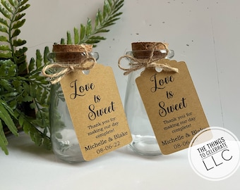 Personalized Wedding Jars | Wedding Favor Jars | Bridal Shower Jars | Wedding Favor Candy Jars | Personalized Cork Jars