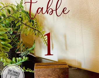 Acrylic Table Numbers | Table Numbers with Stands | Wedding Table Numbers | Clear Acrylic Table Numbers for Wedding
