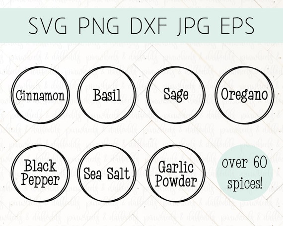 Spice Seasoning Jar Labels SVG