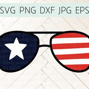 Flag Sunglasses svg, Fourth of July svg, July 4th svg, Patriotic svg, America svg, USA svg, cut files for cricut