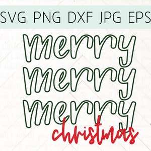 Feliz Natal svg, Natal svg, arquivo de corte de Natal, arquivos de corte para cricut, Merry Merry Merry