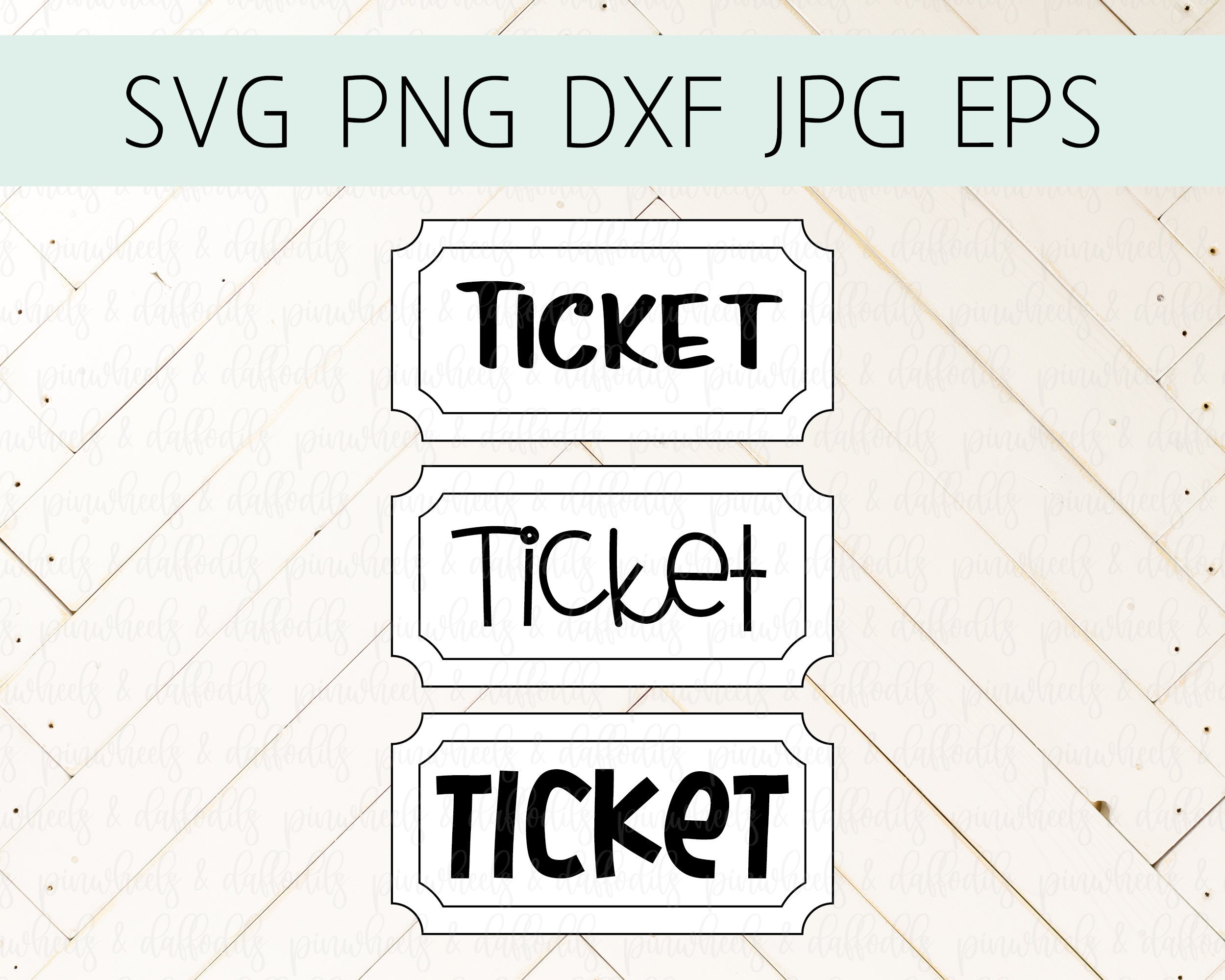 Ticket SVG, Movie Ticket SVG, Ticket Cut File, Silhouette Cut File