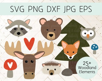 Woodland Animal svg set,Woodland Creatures svg,Woodland Animal Clipart,Woodland Animal Cut Files,Woodland Nursery Clipart