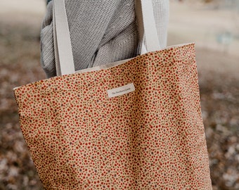 Bolso tote de lona floral / Bolso de hombro reutilizable de algodón / The Northern Loom