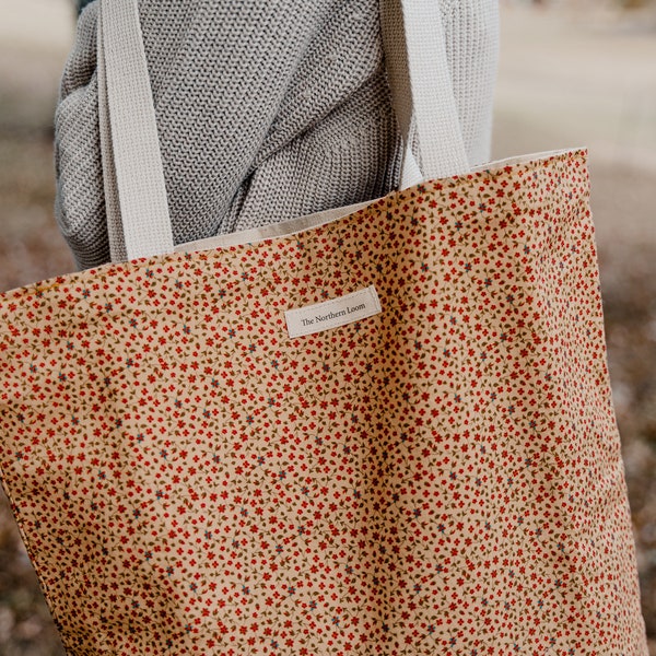 Floral Canvas Tote | Reusable Cotton Shoulder Bag | The Northern Loom