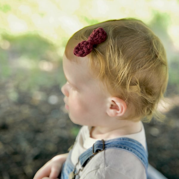 Burgundy Crochet Hair Clips | Toddler Hair Accessories | The Northern Loom