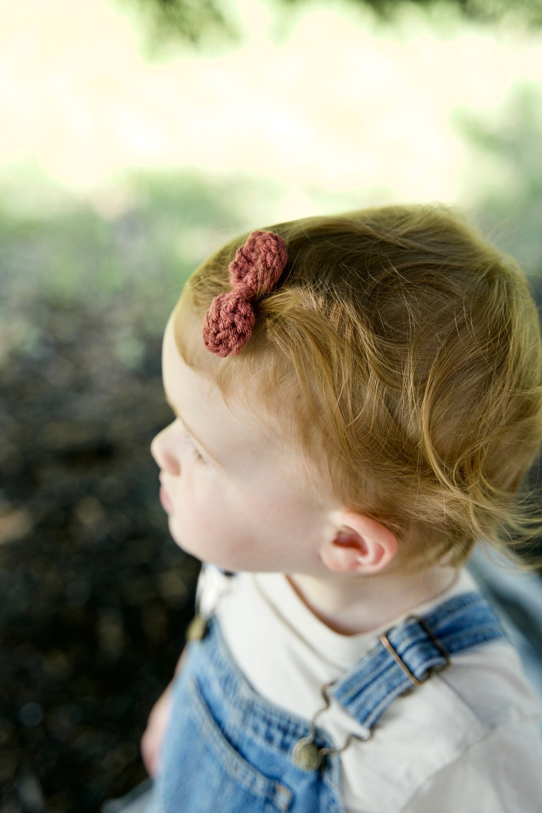 Light Pink Crochet Hair Bow | Handmade Hair Clips | Infant and Toddler ...