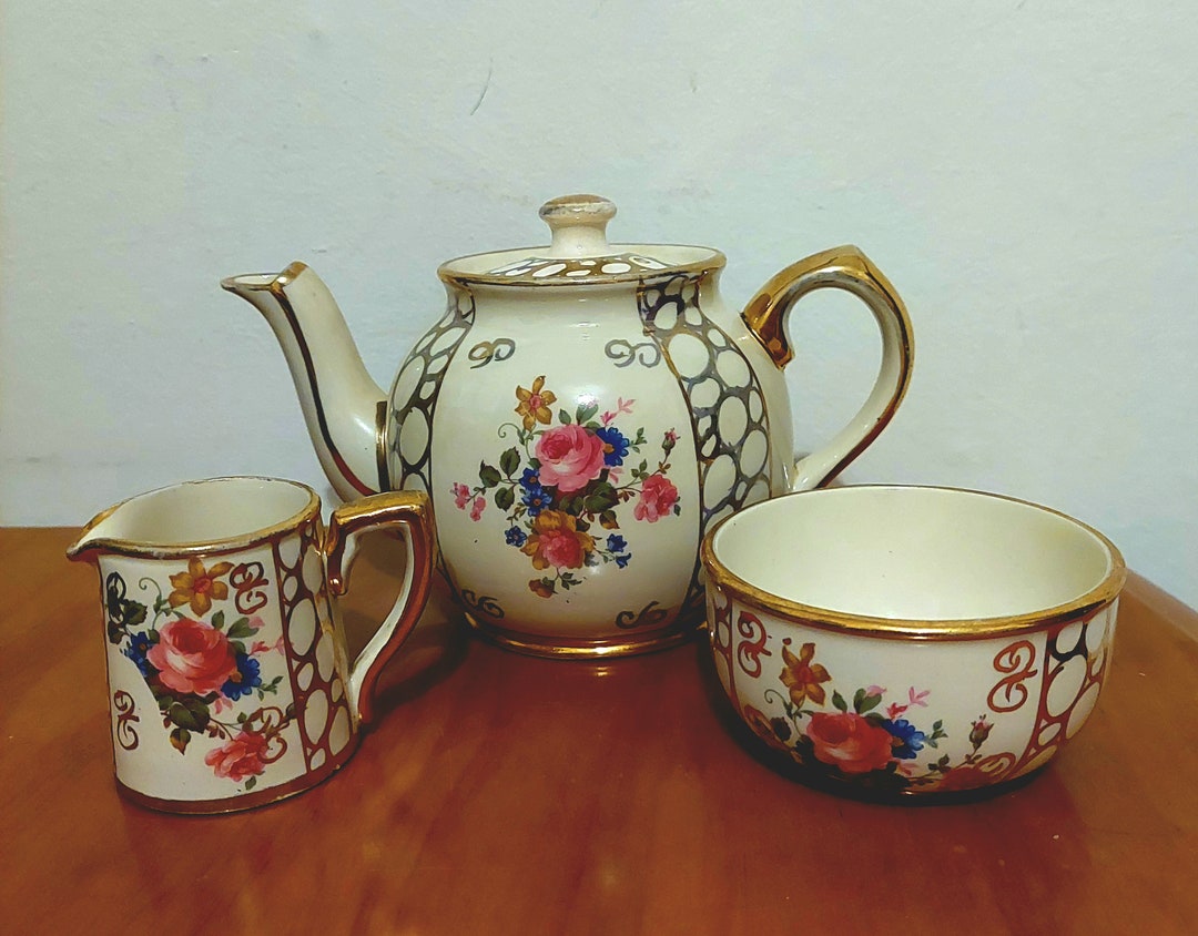 Stunning 1940s Staffordshire ,sadlers Tea Pot Set in Good Condition for