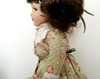 The way we were, Miss Meg March, Little Women on Crane Beach, Vintage Porceline Doll. gift ready, spa cleaned ready for fine vintage gifting