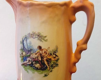 Entzückender Staffordshire Iron Stone Keramik Liebhaber Krug von K.H Töpfereien, perfekt für feine Vintage Geschenke!