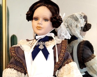 Florence Nightingale Artist JJ . Porcelain doll. Ooak Fully made costume by hand. 50% of the proceeds will go to Sue Ryder Hospice. 61cm  X