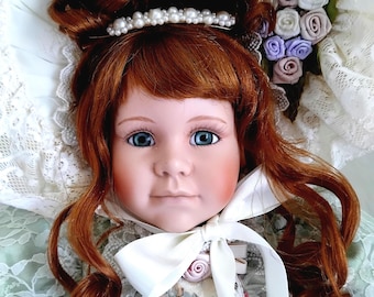 Mijn lieve dame. Mireillanna, Victoriaanse porseleinen pop. 60 cm hoog. Beperkte oplage. Volledig gerestaureerd tot haar oude glorie. Een vintage cadeau!