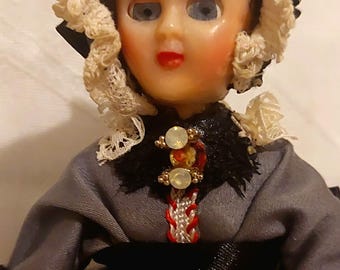 Florence Nightingale 1950s Hard plastic Vintage small collectors doll, uniquely restored for fine collecting or gifting !