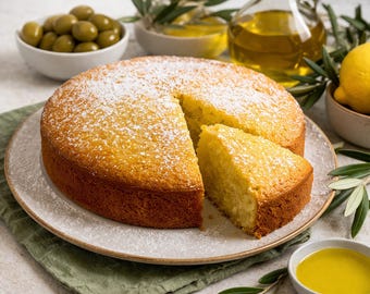 Olive Oil Cake Recipe Printable, Italian Cake Recipe Card, Easy Homemade Dessert Recipe, Mediterranean Cake Baking Guide, Digital Download