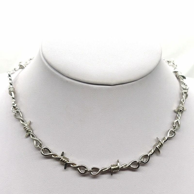 Barbed Wire Chain Necklace Etsy