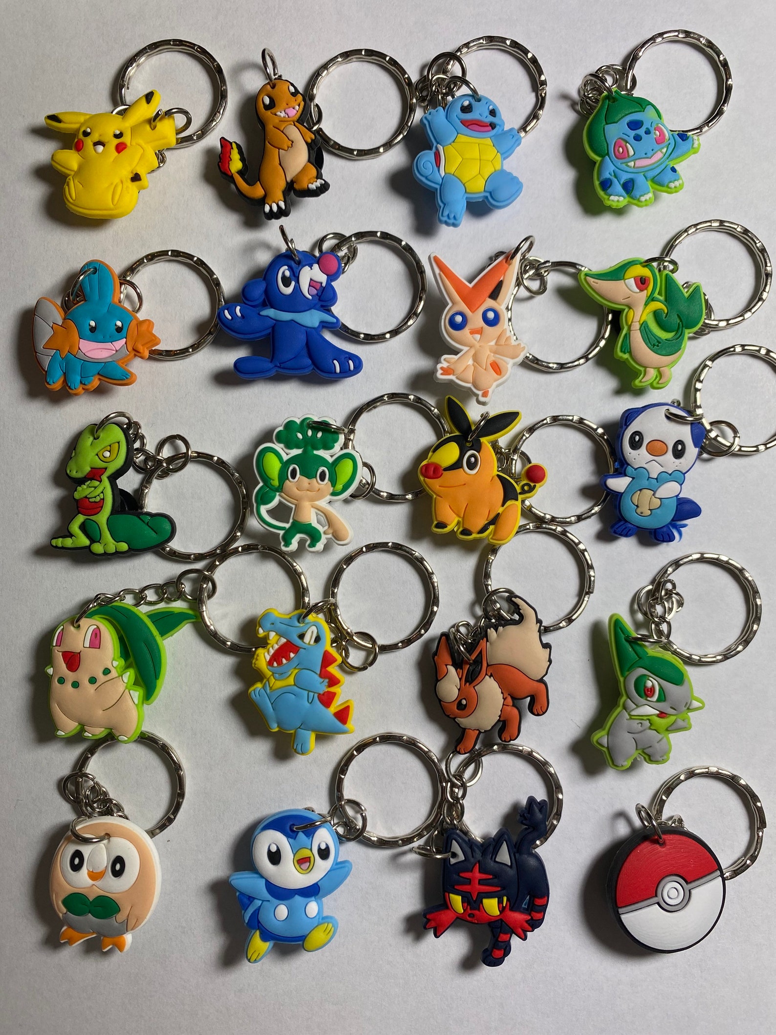 Super Cute Pokemon Keychains / Keyrings Handmade 3D Textured Etsy