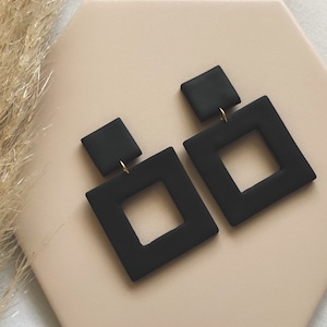 ZARA | Handmade Square Polymer Clay Earrings - Boho Jewellery - Dangle Earrings - Handmade Earrings - Gifts for Women - Minimalist