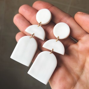 BELLE Handmade Polymer Clay Earrings Boho Jewellery Dangle Earrings Handmade Earrings Gifts for Women Minimalist image 5
