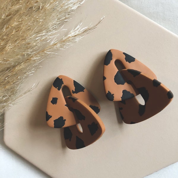 NALA | Handmade Link Chain Polymer Clay Earrings - Boho Jewellery - Dangle Earrings - Handmade Earrings - Gifts for Women - Minimalist