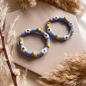 LEMI HOOP Handmade Polymer Clay Earrings Boho Jewellery Dangle Earrings Handmade Earrings Gifts for Women Minimalist Lemon image 3