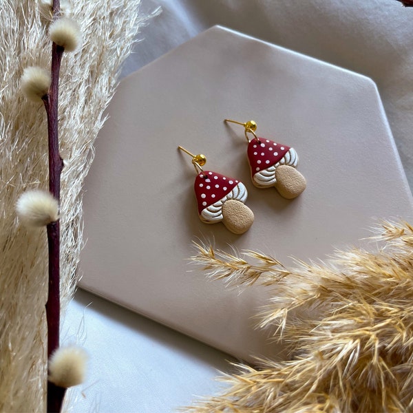 MUSHY | Handmade Polymer Clay Earrings - Halloween - Dangle Earrings - Handmade Earrings - Gifts for Women - Minimalist - Autumn - Fall