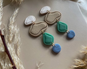 PEBBLE | Handmade Polymer Clay Earrings - Boho Jewellery - Dangle Earrings - Handmade Earrings - Gifts for Women - Minimalist - Organic